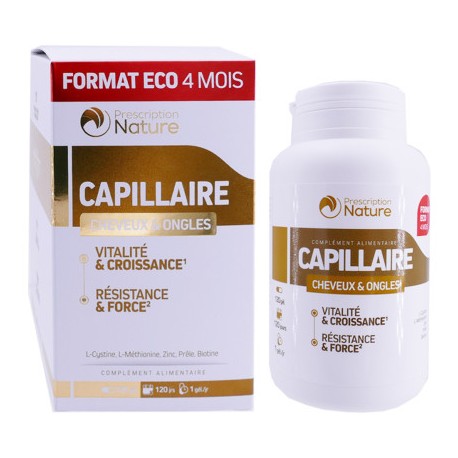 Capillaire cheveux et ongles - 120 gélules - Prescription Nature