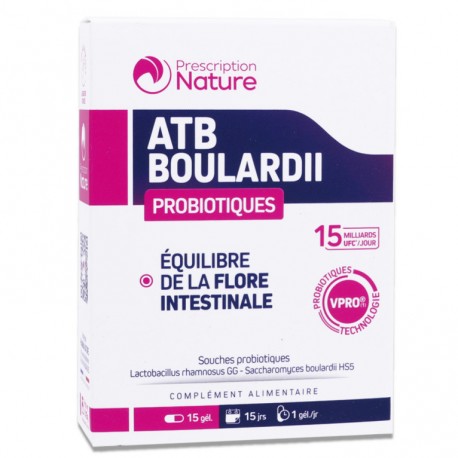 ATB Boulardii Probiotiques- 15 gélules- Prescription Nature